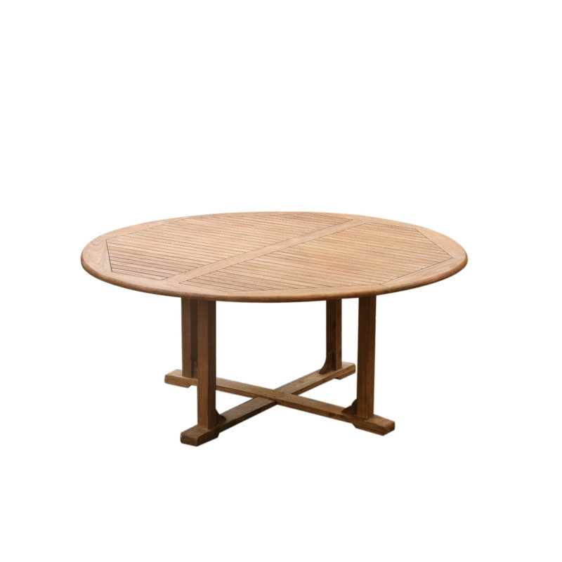 Loraine Outdoor 7 - Piece Teak Dining Set, 30.5" H x 72" L x 72" W, 8