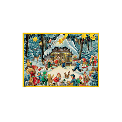 Calendrier de père noël avec enfants paillettes
