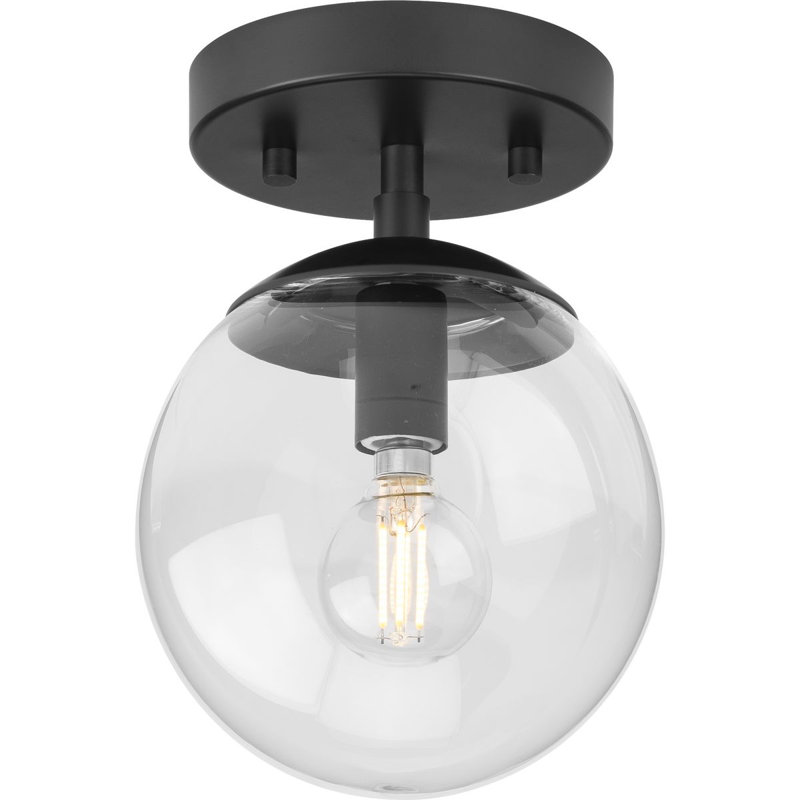 Sasheer Glass Semi Flush Mount, Noir mat