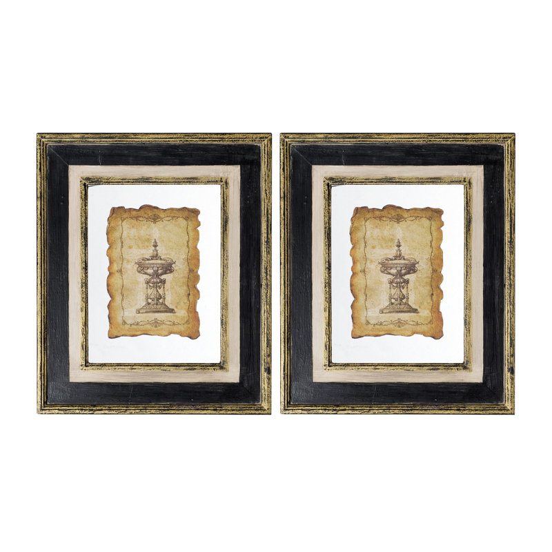 Reproduction d'art antique encadrée 18 po x 22 po. Le cadre en bois rétro ajoute un art mural décoratif Flair 2., 2