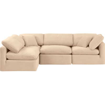 Itala Velvet L-Shaped Sectional Reversible