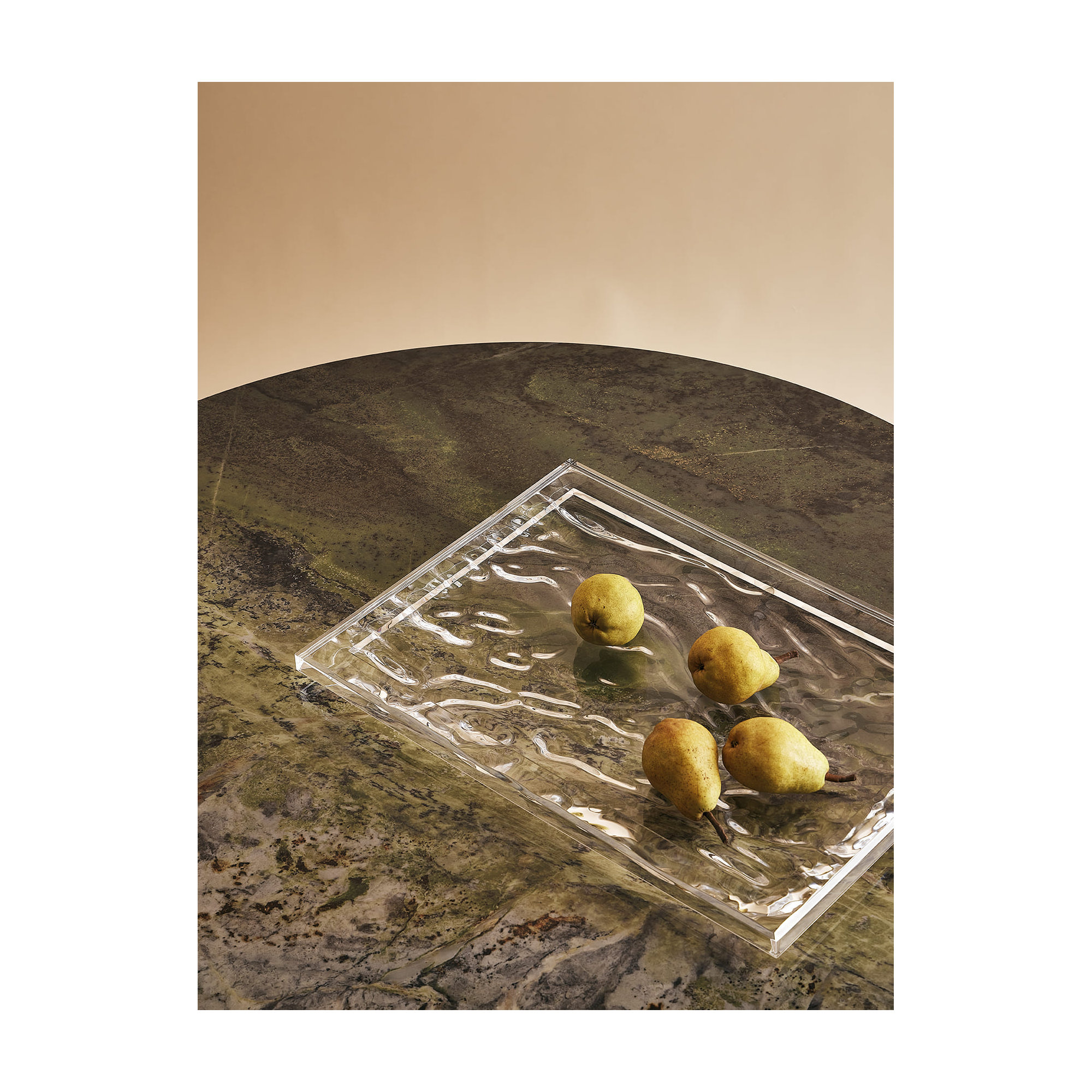 Dune Modern Plastic / Acrylic Tray - Set of 1, Crystal, 21.65" x 14.96"