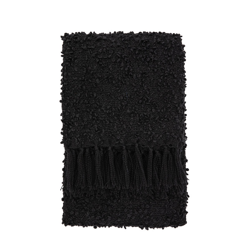 Nostrand Hand Woven Throw Blanket, Black
