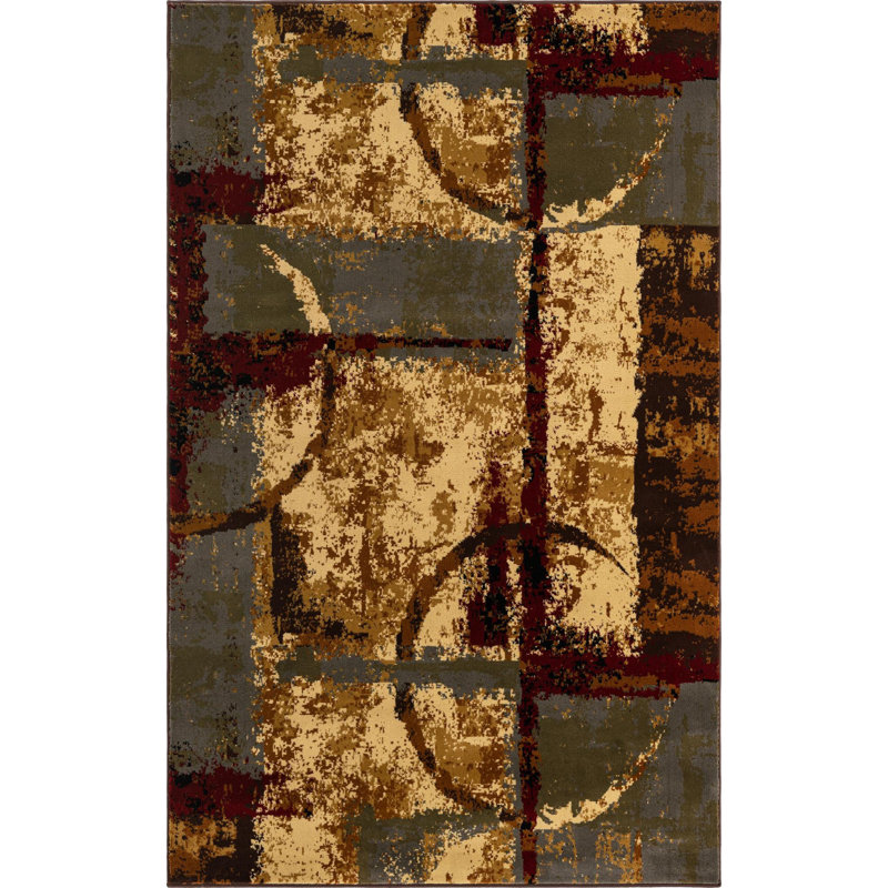 Tapis crème / brun foncé / beige Adetomiwa, Rectangle 2 pi x 3 pi 1 po