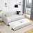 Wooden Frame Bed, Upholstered Daybed With Trundle-178237376