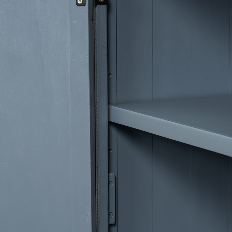 Buffet bleu marine avec et pin. , Réglable pour une utilisation dans la chambre à coucher en bleu. + Placage de pin, intérieur spacieux, tablettes