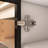 Modern sideboard with 3 drawers and glass door locker, side cabinet can store wine glasses-1438268970