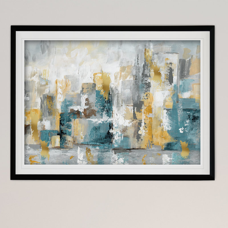 « city views i », reproduction de peinture à l’acrylique encadrée, Noir, H 30 po x l 40 po x P 1,5 po
