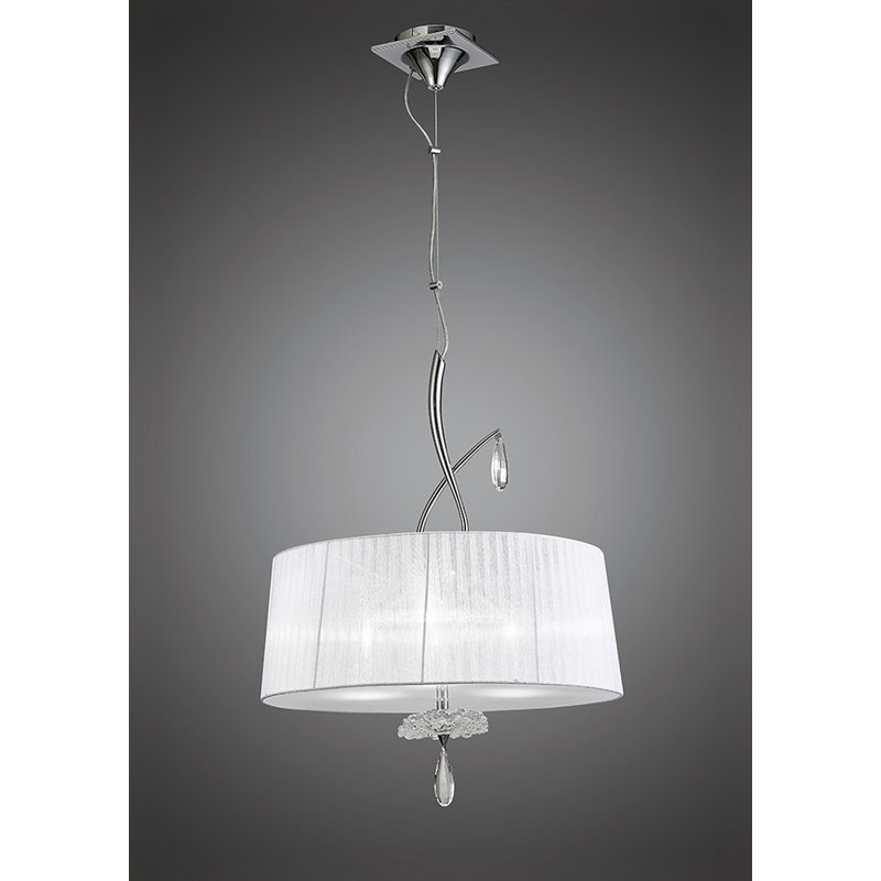 3 - Light Silver Drum Pendant