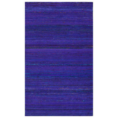 Tapis bleu tissé à la main Eideen Horizon