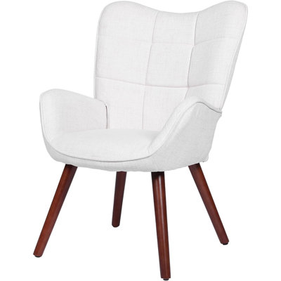 Mid-Century Modern Upholstered Dining Chairs with Wood Legs, High-Back Kitchen Chairs for Dining Room, Living Room & Restaurant