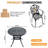 5-Piece Patio 35.43" Round Dining Set with Umbrella Hole, 5 Armchairs with Beige Cushions-1354040571-1354040570