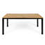Wood Outdoor Dining Table With Black Iron Frame, 72.72" X 34" 30 Base, D W 30" H