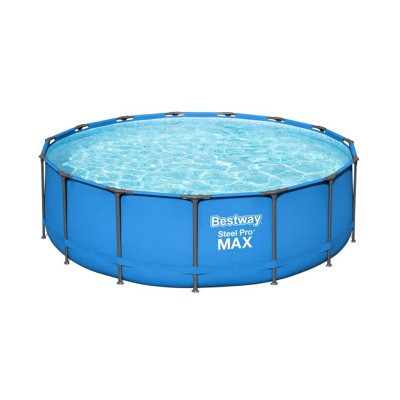 Bestway Steel Pro Round Above Ground Outdoor Backyard Swimming Pool