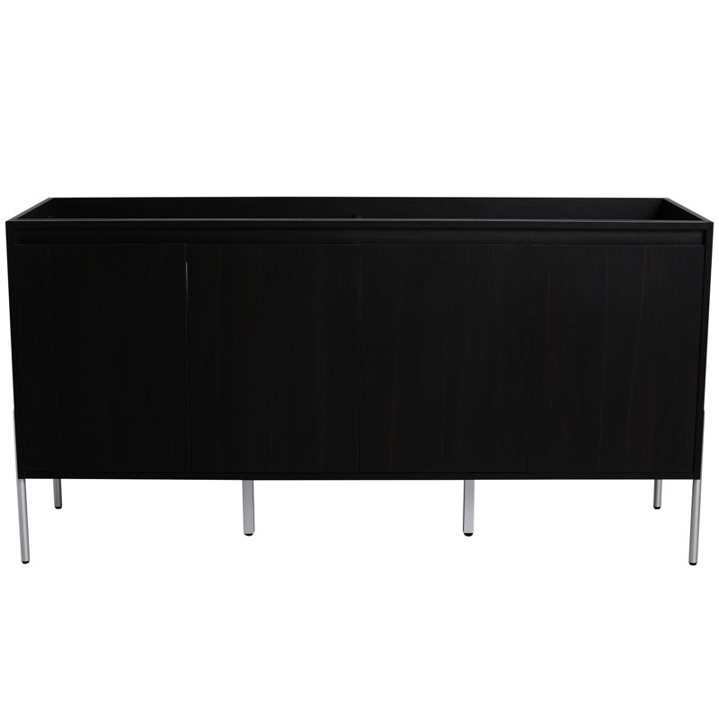 Armoire de salle de bain moderne en chêne foncé de 60 po avec structure et rangement spacieux facile d'entretien