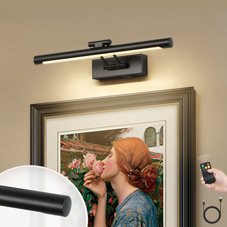 15.75 in. LED Picture Light with Remote Control Dimmable Multiple Color Temperatures Rotatable and Timer