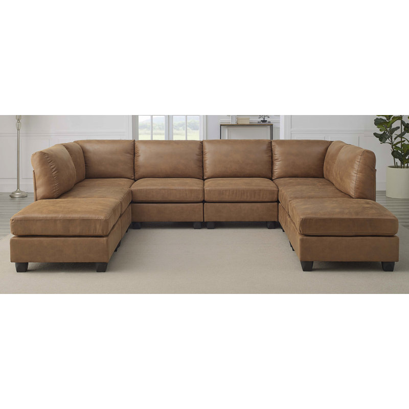 Faux Leather Modular Sectional