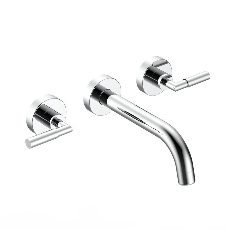 DAX Wall Mount Brass Bathroom Faucet, Chrome