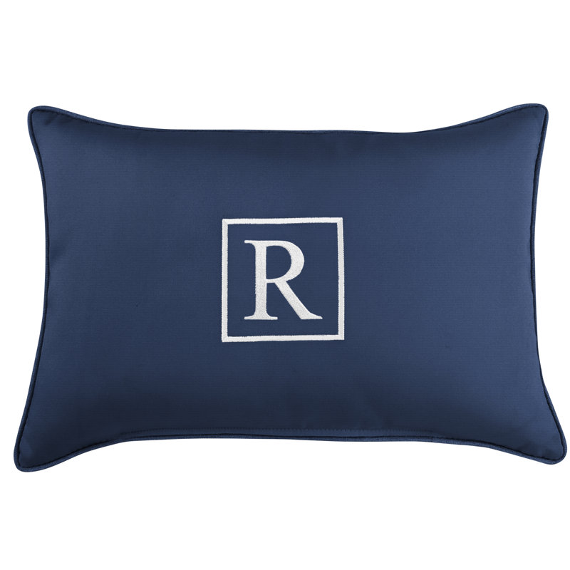 Housse et insert de coussin d'extérieur rectangulaire Kerrell, Toile bleu marine Sunbrella®, R