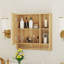 Armoire de salle de bain murale à miroir, armoire à pharmacie, armoire de rangement au-dessus de la toilette avec tablettes et porte-serviettes