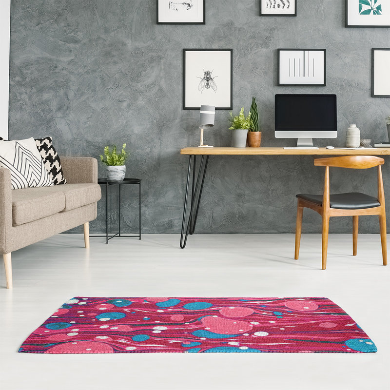 Tapis rouge à tourbillons paint Mcguigan, Rectangle 2 pi x 3 pi