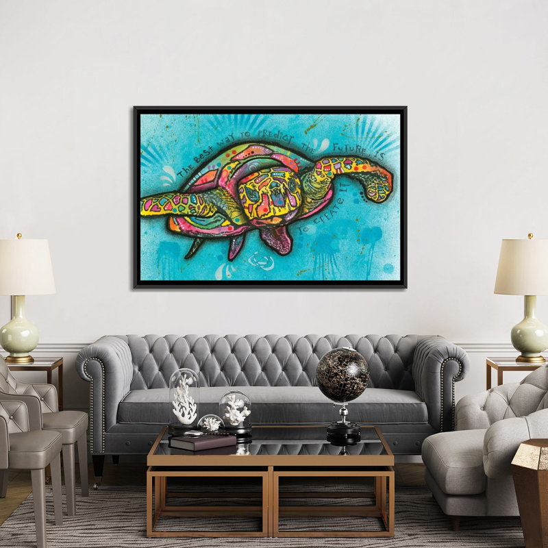 «Turtle», impression sur toile tendue, H 18 po x l 26 po x P 1,5 po, Toile avec cadre noir