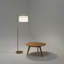 Lampe sur pied à DEL 60 po avec abat-jour tambour en tissu blanc Montage Modern, ampoule incluse-266565200-183064411