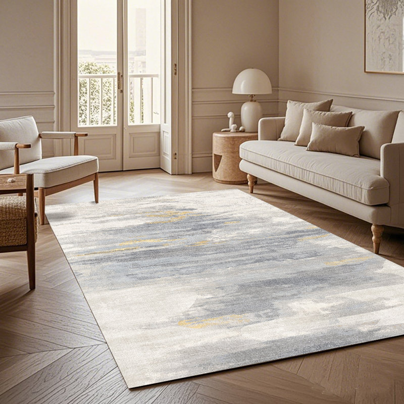 Minimalist Imitation Cashmere Area Rug, Large Soft Fluffy Carpet for Living Room Bedroom, Washable Durable Modern Rug for Minimalist Home Decor