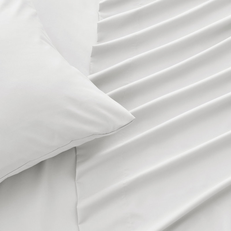 Twin White Solid Microfiber Sheet Set