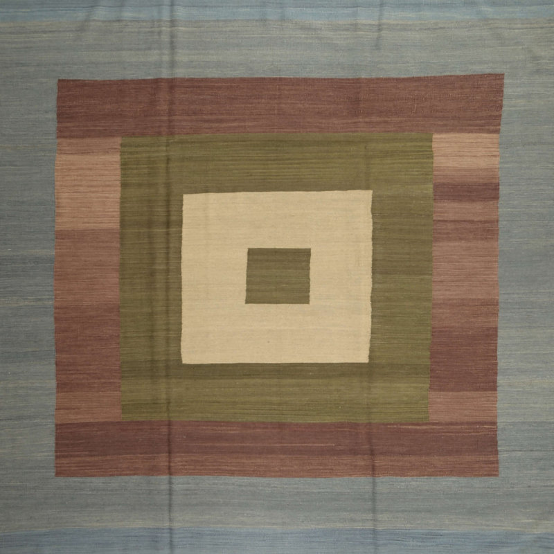 Tapis gris/beige/brun contemporain, Carré 5 pi
