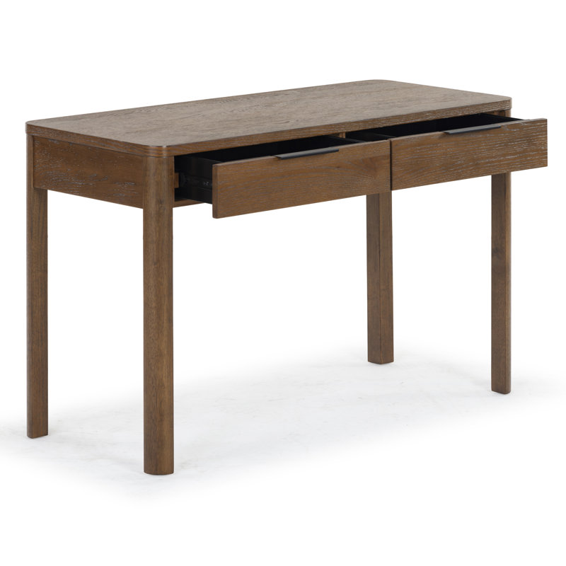 Gabrietta Solid + Manufactured Wood Writing Desk, Medium Oak