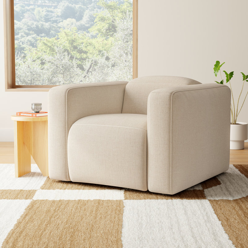 Amed Upholstered Power Recliner, Beige
