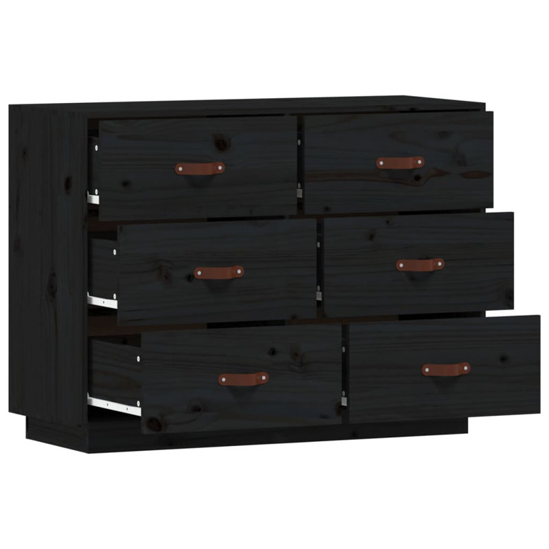 Levenia 100cm Solid Wood Sideboard, Black