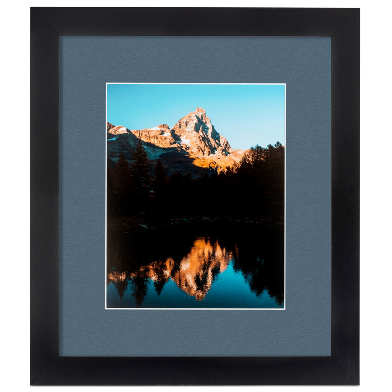 Matte Picture Frame with Mat, Dutch Blue