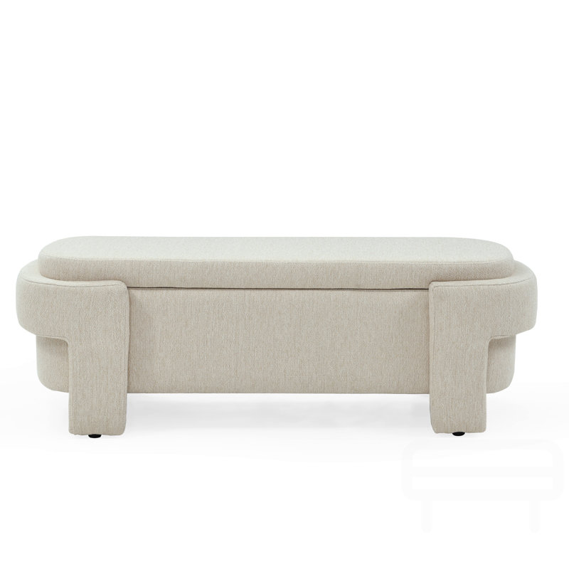 Kamrul Upholstered Storage Bench, Beige
