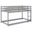 Lit superposé simple au dessus d'un lit double en bois-1163735721