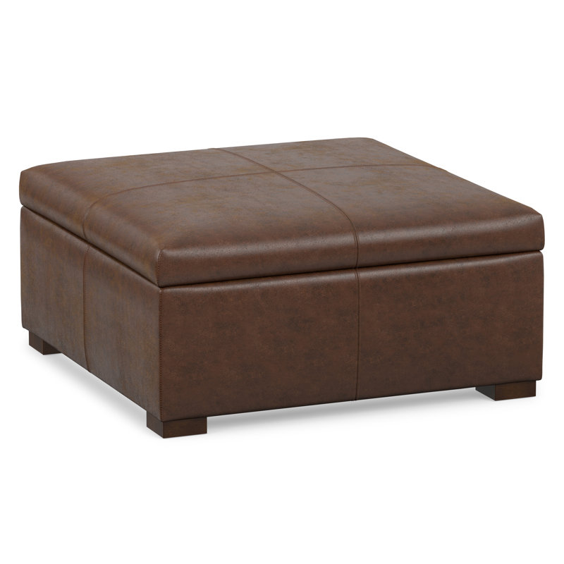 Repose-pieds de table basse avec rangement caché Gabgie, Brun foncé