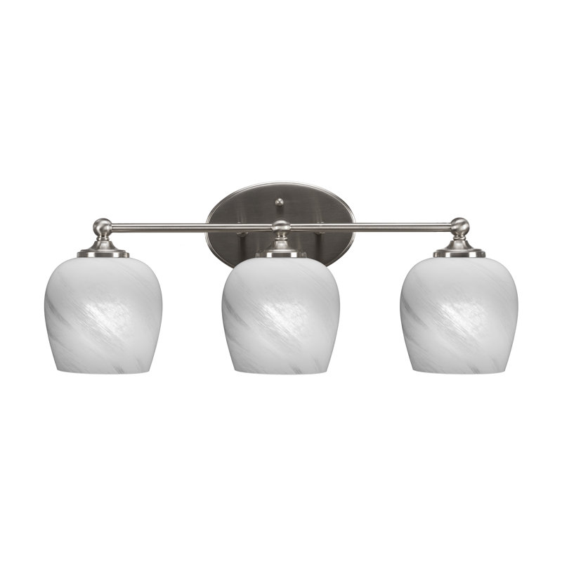 Barre d'éclairage de salle de bain Aitkens, Nickel brossé, 3