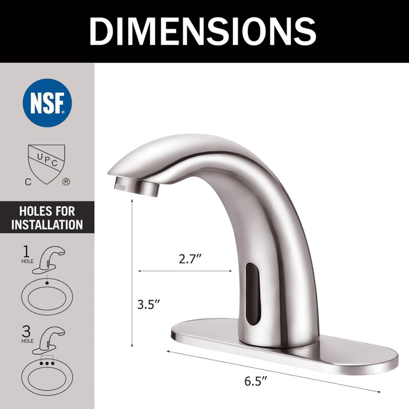 Touchless Bathroom Sink Faucet - Automatic Motion Sensor Restroom Toilet Faucet 