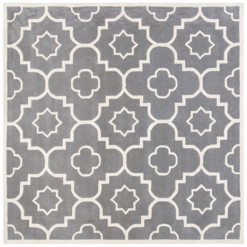 Carolene Hand Tufted Wool Geometric Rug, Square 7'