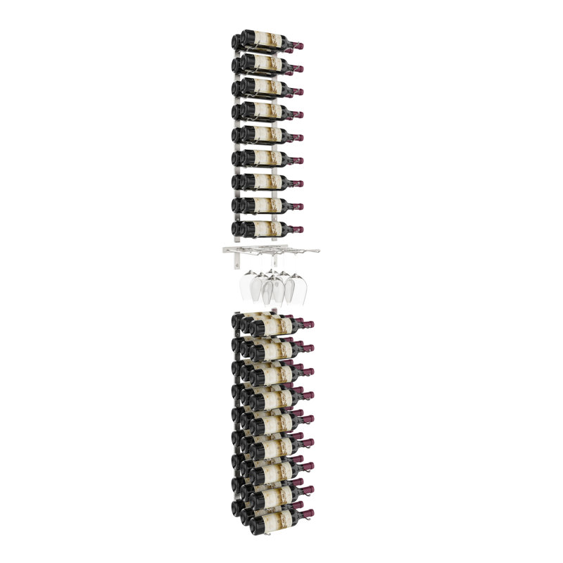 Izac Wall Mounted Wine Bottle Rack, Brushed Nickel