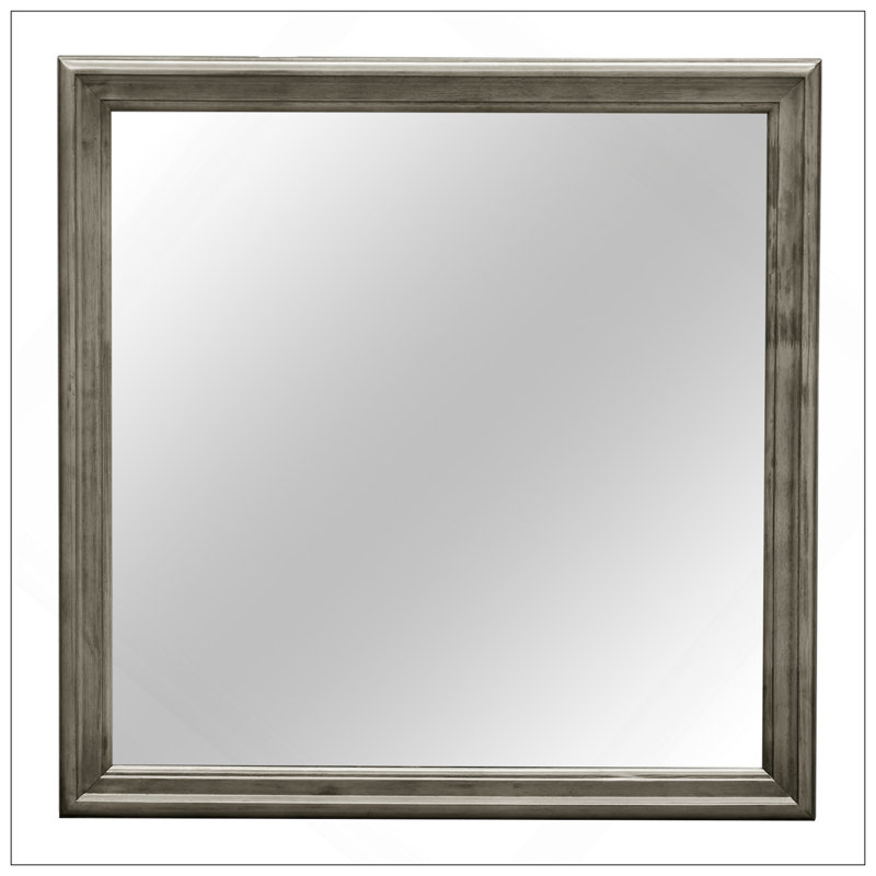 Miroir Louis Phillipe G3100-M en placage de bois, élégant et fonctionnel pour un décor moderne et traditionnel, Gris