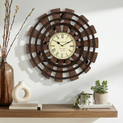 Akib Solid Wood Wall Clock