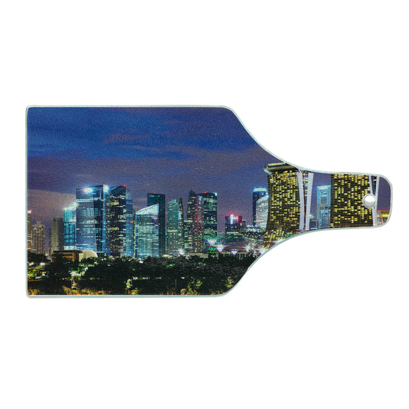 Multicolore planche à découper en verre trempé Ambesonne