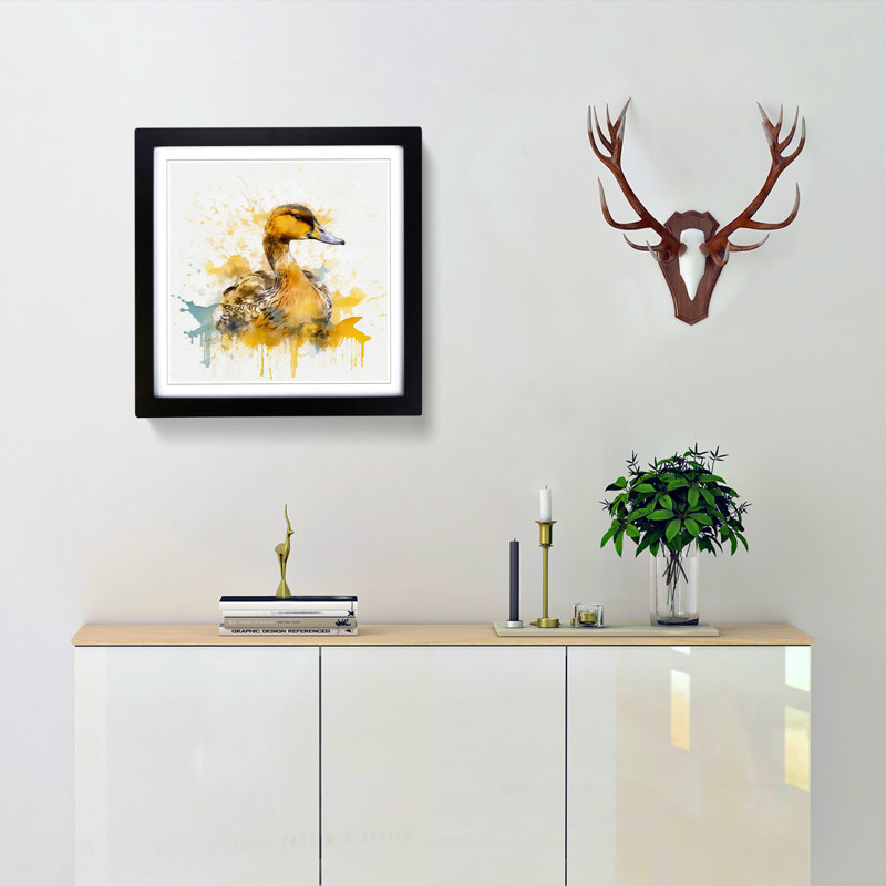 Single Picture Frame Print on Wood, Black