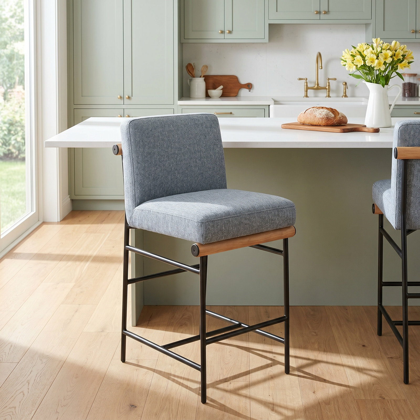 Baltz 26" Counter Stool, Nathan Sky Tweed