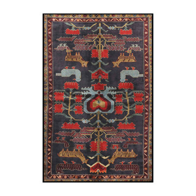 Tapis traditionnel rouge / noir / bleu