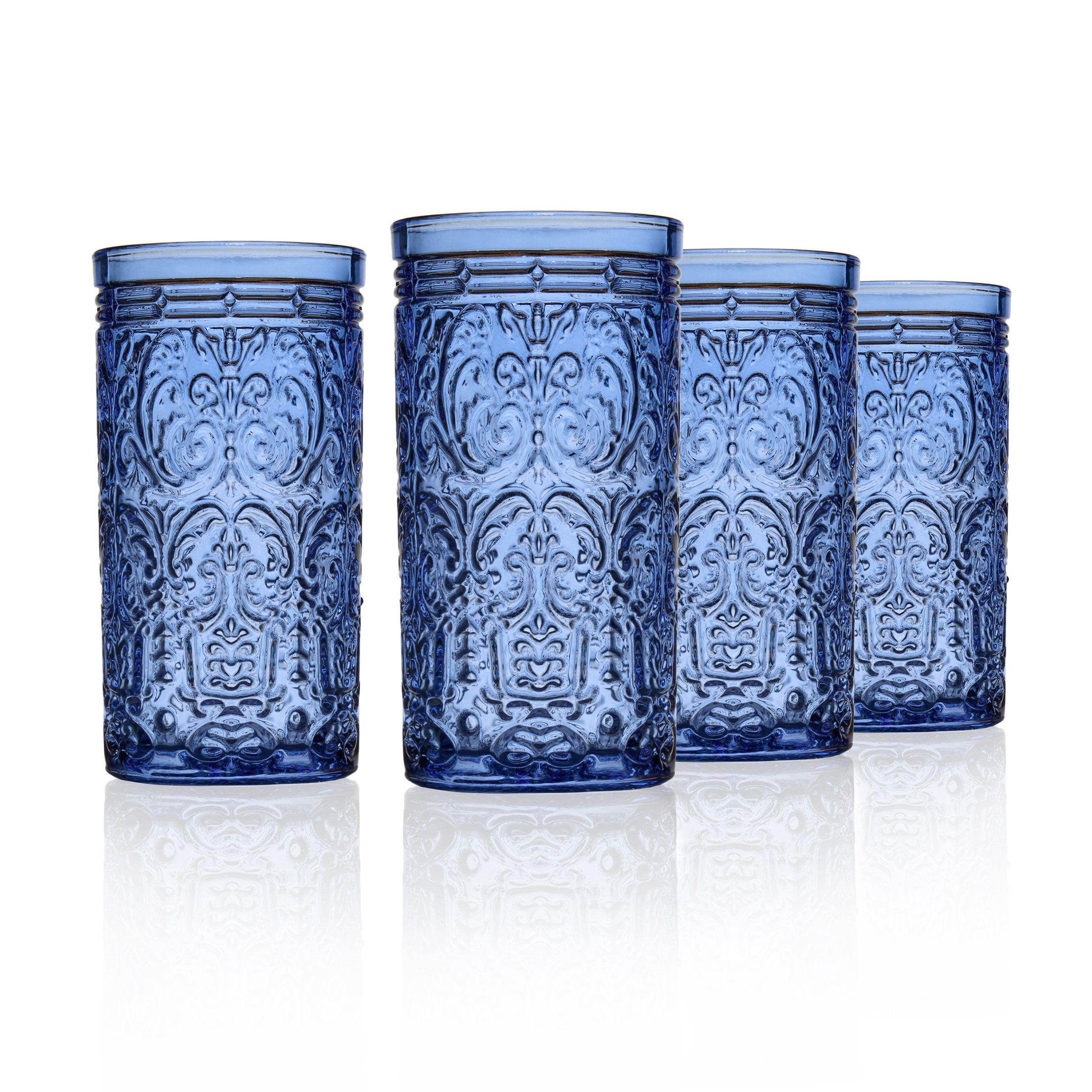 Jax Glass Highball 14 Oz (Set of 4) | Blue