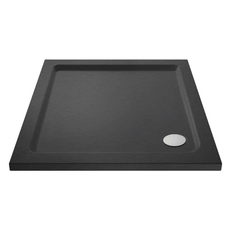 Standard Shower Tray - Slate Grey, Corner, 40mm H x 700mm W x 700mm D