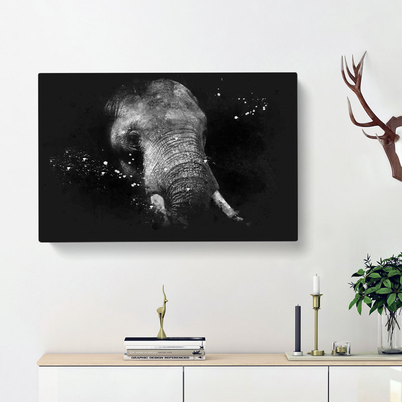 African Elephant - Wrapped Canvas, 35cm H x 50cm W x 3cm D